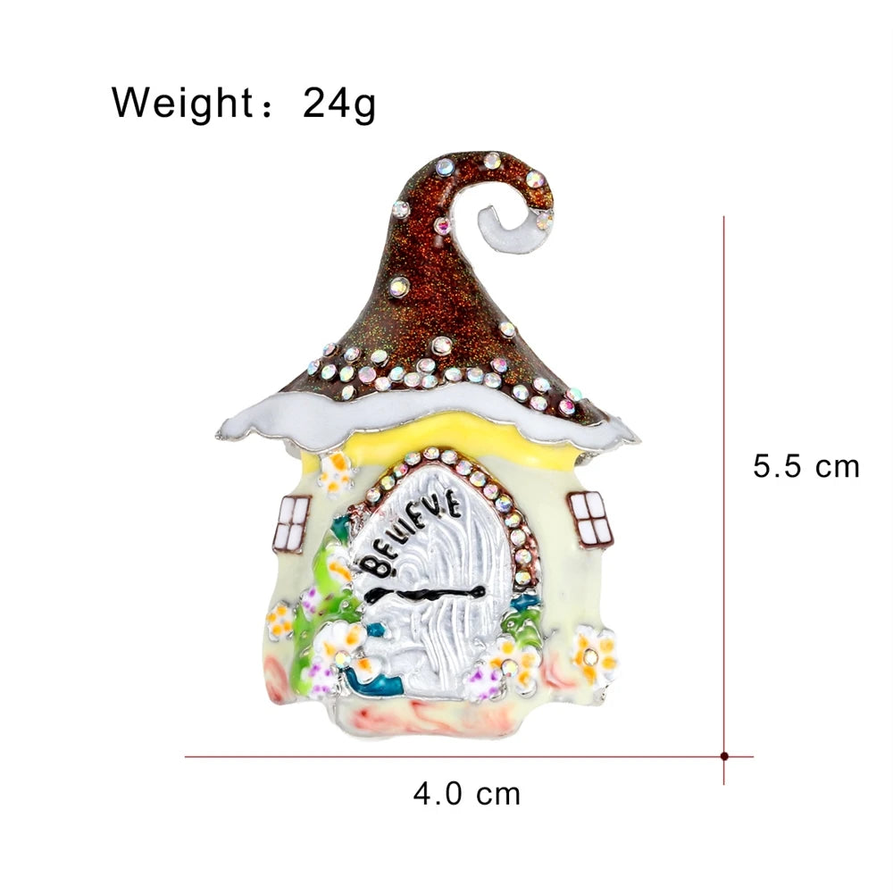 Fashion Trendy House Cartoon Sweet Brooches for Girls Stylish Elegant Cute Pins Jewelry for Women Ladies Accessories New Design