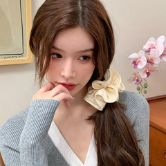 Fashion Solid Color Elegant Simple Scrunchies for Girls Lustrous Graceful Chic Trendy Hair Ties for Women Lady Hair Accessories