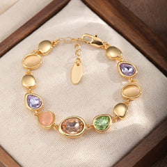Fashion Copper 18K Gold Bracelets for Girls Crystal Sweet Jewelry for Women Ladies Wholesale Low MOQ Chinese Manufacturer