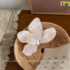 2025 Hot Sale Women's Hair Claws Acetate Flower Shape Sweet Rhinestone Decorative Creative Design Hair Clips Accessory for Daily