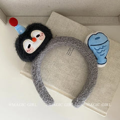 Cute Fluffy Penguin Head Band Kawaii Stylish Hair Accessory for Women and Girls Fashion Accessory