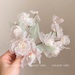 Sweet Cute Flower Hair Clips for Girls Elegant Princess Style Alligator Clips for Women Ladies Hair Accessories Fahion Chinese