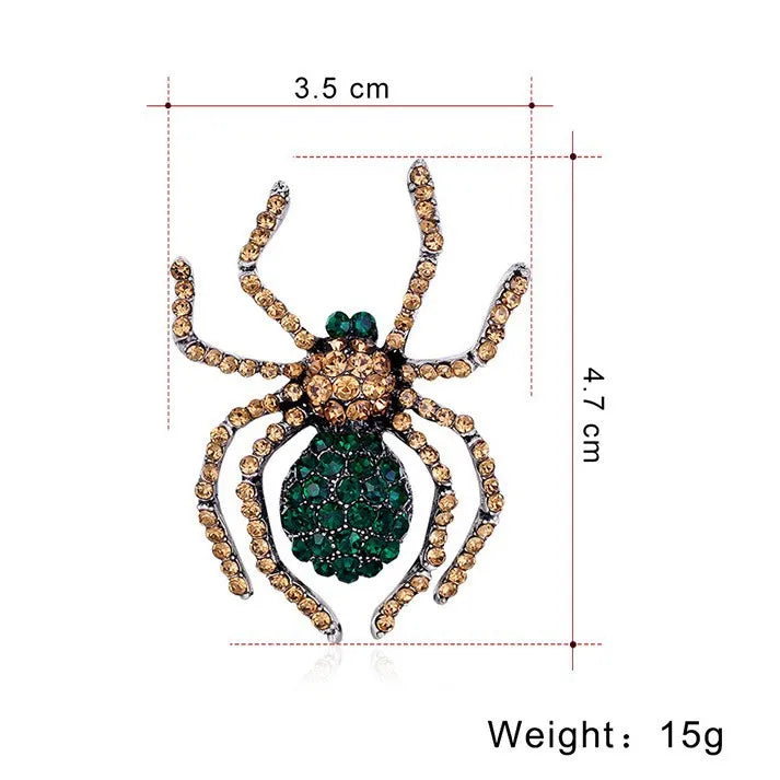 Fashion Luxury Glitter Sparking Spider Brooches for Girls Animals New Design Pins Jewelry for Women Ladies Accessories Wholesale