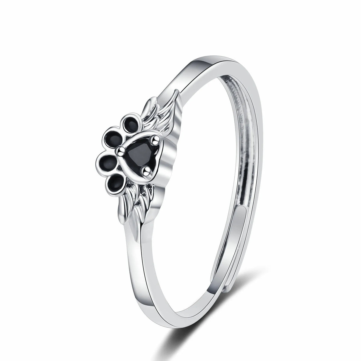 Cute Black Paw Rings Korean Style Personalized Opening Adjustable Small Animal Ring Women Fashion Dainty Accessories Wholesale