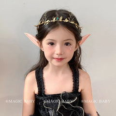 Vine Crystal Crown for Kids Queen Headband Rhinestones Elegant Princess Tiara Child Party Hair Accessories Royal Birthday Gift