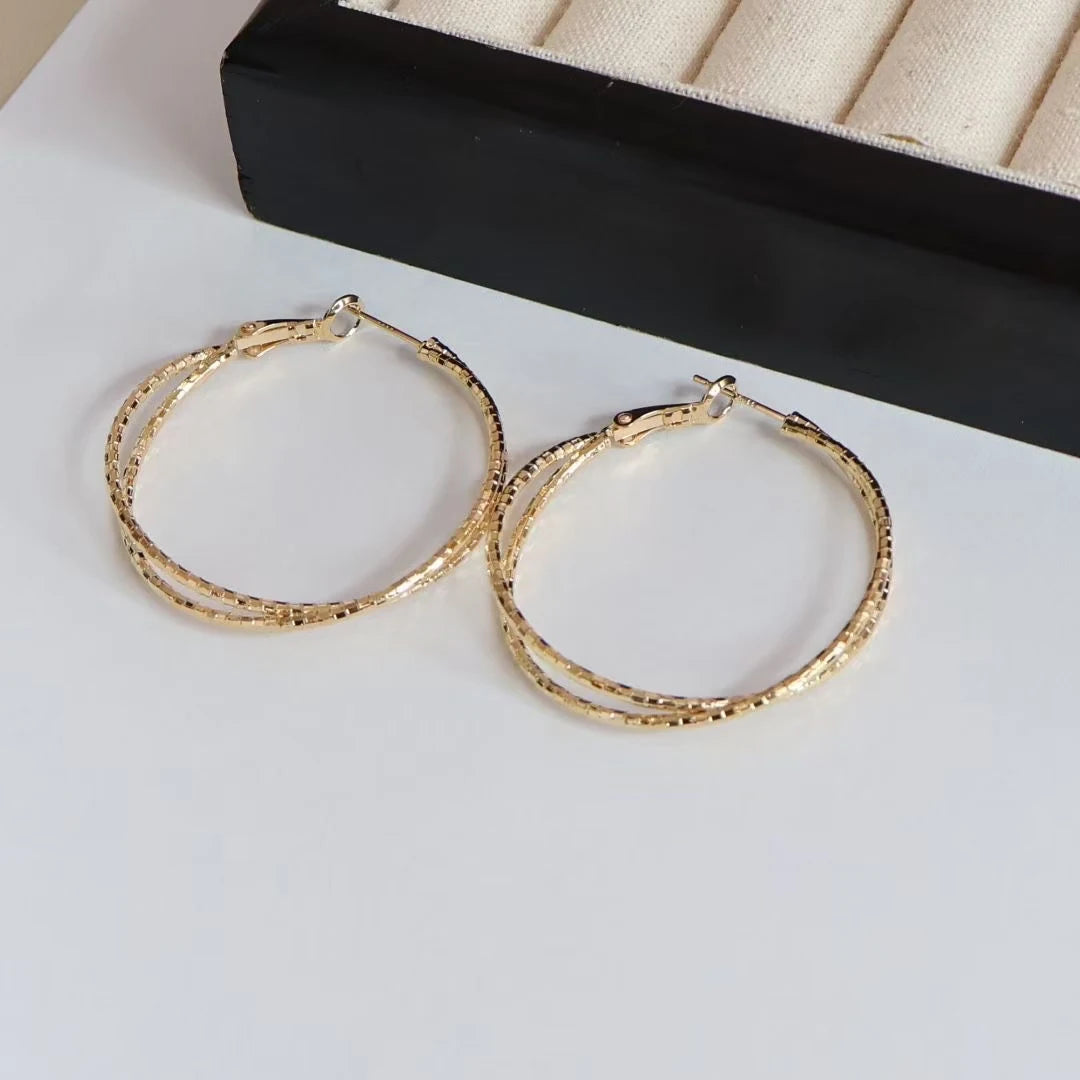 Fashion Trendy Stylish Classic Hoop Earrings for Girls Charms Glamorous Jewelry for Women Ladies Accessories Art Deco Wholesale