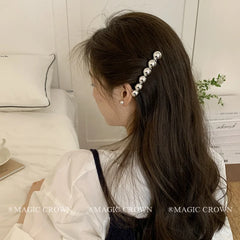 Women's Minimalistic Small Alloy Beads Hair Snap Clips Lustrous Hair Claws for Party Office Use Accessories in Stock