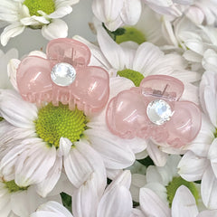 2025 Hot Sale Rhinestone Pink Small Hair Claw Clips Sweet Chic Beauty Wholesale in Stock Hairpins Accessories for Women Daily