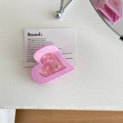Women Hot Sale Acetate Sweet Trendy Hair Claw Clips Small Simple Heart Shape High Quality Bulk Hair Clamp Accessory for Daily