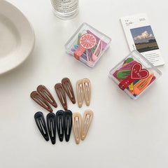 Classic Simple Solid Color Cute Hair Clips for Girls Kids Sweet Fashion Snap Clips for Women Ladies Hair Accessories Haarspange