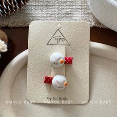 Mid Autumn Festival Traditional Rabbit Hair Clips for Baby Girls Ribbon Mooncake Alligators for Kids Children Hair Accessories
