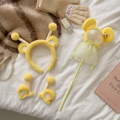 Hot Sale Yellow Villus Fabric Bee Hairbands Sweet Cute Durable Quality Wholesale in Stock Headbands Accessories for Women Kids