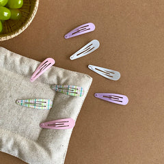 Minimalistic Solid Color Hair Clips for Kids Alloy Snap Hair Accessories for Baby Girls Teens