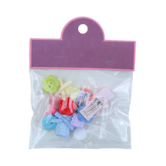 Girls Button Bowknot Decorative Small Hair Ties Alligator Clips Sweet Cute Thin Hair Scrunchies Hairpin Accessories for Children