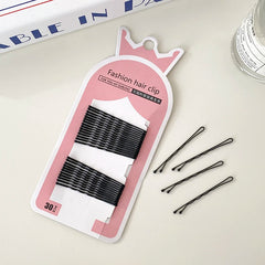 Hot Sale Classic Minimalistic Small Bobby Pins Black Solid Color Wave Arc Shape 5cm Daily Hair Claw Clamps Accessories