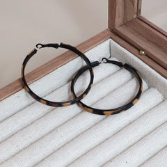 Female Leopard Print Circle Shape Hoop Earring Fashion Vintage Elegant Glamorous Wholesale Jewelry Accessories for Causal Daily