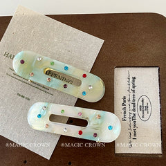 Cute Sweet Lustrous Glitter Dot Hair Clips Girls Fashion Elegant Trendy Hair Accessories Women Ladies Snap Clip Alloy Acetate