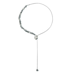 Fashion Beads Heart Shaped Sweater Chains Vintage Necklaces for Girls Sweet Elegant Jewelry for Women Ladies Accessories