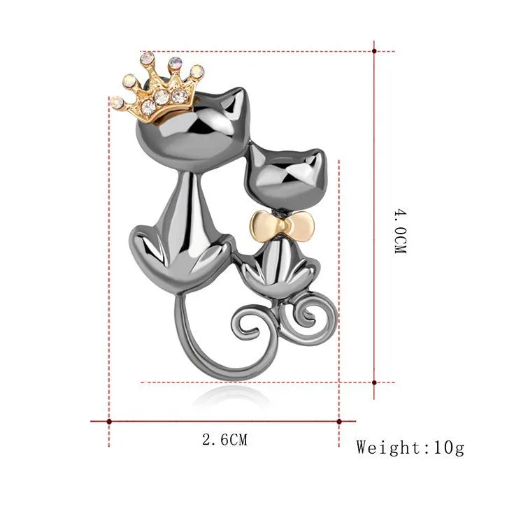 Fashion Simple Minimalistic Cats Puppy Sweet Brooches for Girls Glitter Lustrous Pins Jewelry for Women Ladies Accessories
