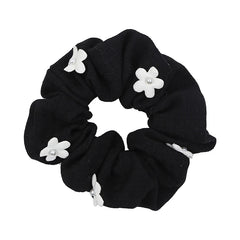 Classic Simple Solid Color Flower Scrunchies Elegant Chic Hair Clips for Girls and Women Sweet Stock Hair Accessories for Kids