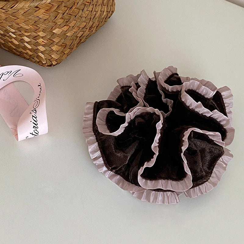 Female 2025 Hot Sale Autumn Winter Thick Thin Hair Scrunchies Fashion Elegant in Stock Ponytail Holder Hair Ties Accessories