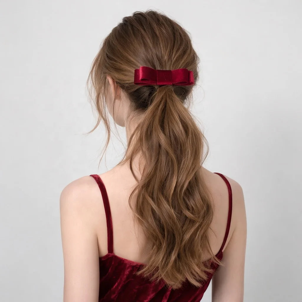 Fashion Solid Color Red Simple Hair Clips for Girls Sweet Trendy Elegant Alligators for Women Ladies Hair Accessories in Stock