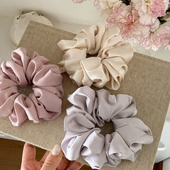 Women Large Solid Color Ponytail Holder Scrunchies Fashion Elegant Simple Wholesale in Store Hair Ties Accessories for Daily Use