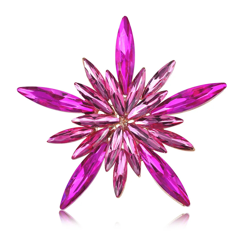 Fashion Rhinestone Star Glitter Sparkle Brooches for Girls Trendy Luxury Glamorous Pins Jewelry for Women Ladies Accessories