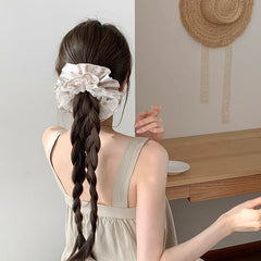 Hot Sale Imitation Pearl Flower Large Scrunchies Fashion Elegant Multibulk Direct Sale in Stock Hair Ties for Women Daily Office
