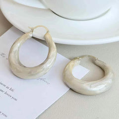 Ladies Hot Sale Solid Color Medium Hoop Earring Elegant Graceful Fashion Luxurious Dainty High Quality Bulk Jewelry Accessories