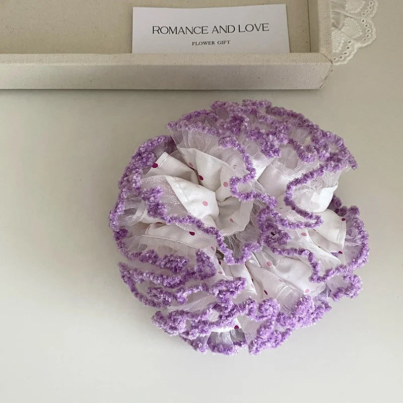 Fashion Sweet Elegant Multi Layer Scrunchies for Girls Graceful Cute Hair Ties for Women Ladies Hair Accessories in Stock
