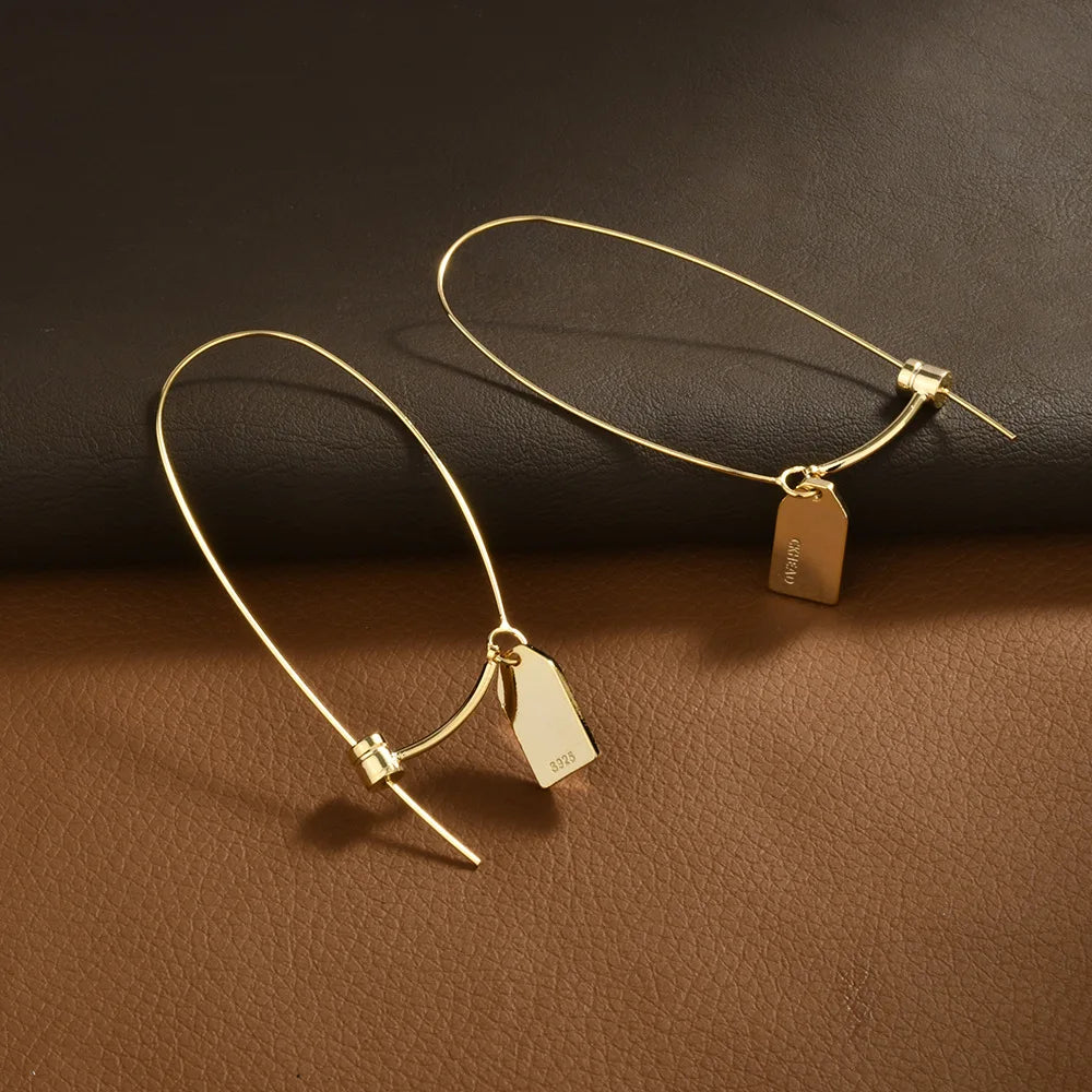 Internet Celebrity Minimalist Hoop Earrings Personalized English Letter Earrings Fashion Commuting Design Earrings Wholesale