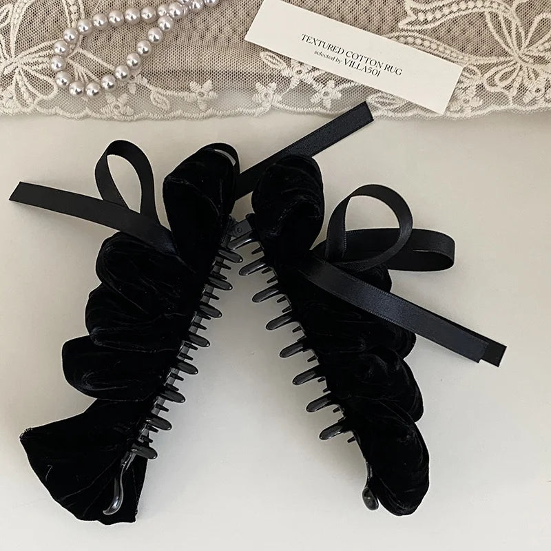 Sweet Solid Color Simple Hair Clips for Girls Luxury Simple Elegant French Style Banana Clips for Women Ladies Hair Accessories