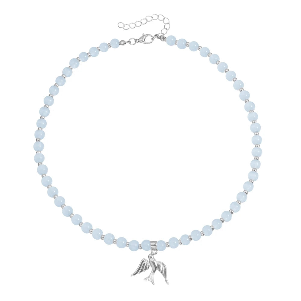 Fashion Sweet Simple Beads Animals Birds Elegant Necklaces for Girls Trendy Glamorous Jewelry Sets Suits for Women Lady Earring