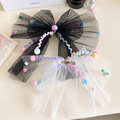 Hot Sale Tulle Large Bowknot Barrette Clips Trendy Sweet Customized Breathable High Quality Hairpins Accessories for Women Daily