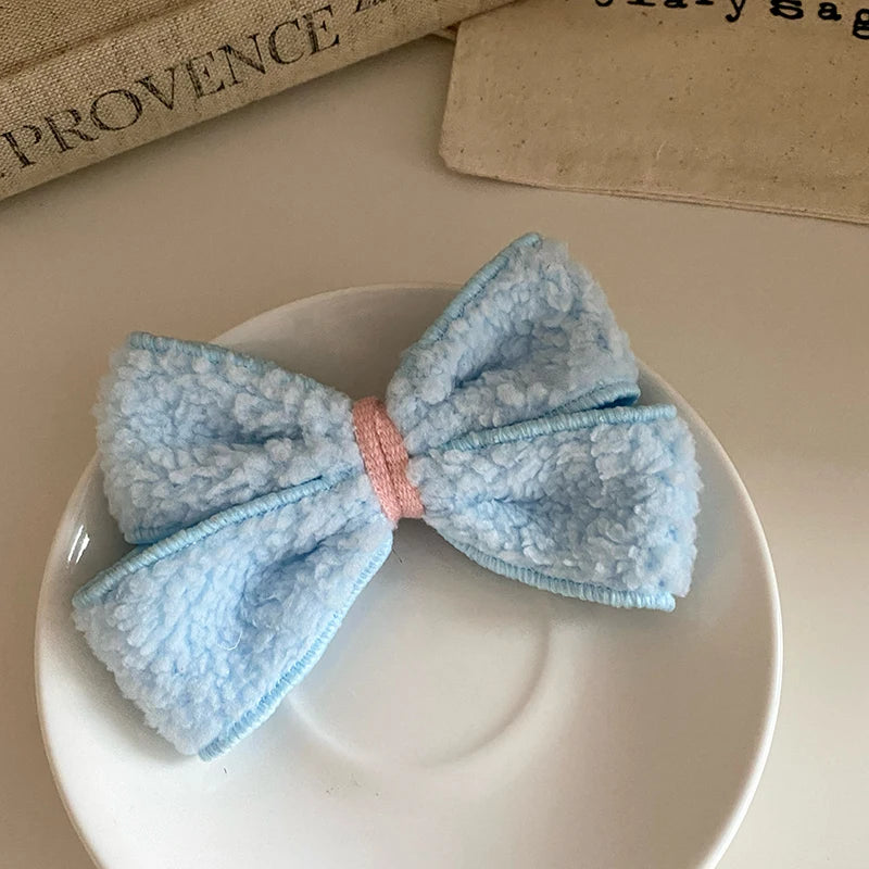 Classic Solid Color Bowknot Hair Clips Minimalistic Fashion Elegant Alligators for Kids Children Hair Accessories in Stock Chic