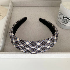 2025 Hot Sale Women Grid Simple Wide Headbands Trendy Elegant Customized Bulk Order in Stock Hairband Accessory for Female Daily