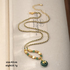 Fashion Vintage Chinese Style Jade Pendent Necklaces for Girls Elegant Jewelry for Women Ladies Wholesale China Manufacturer