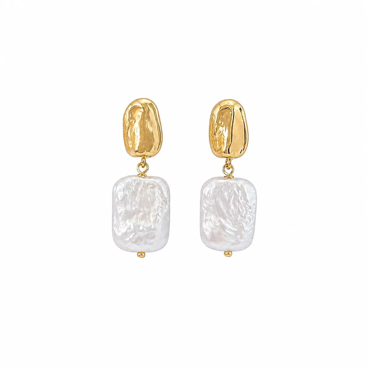 Fashion Baroque Freshwater Pearl Copper 18k Gold Drop Earrings for Girls Vintage Elegant Jewelry for Women Ladies Wholesale