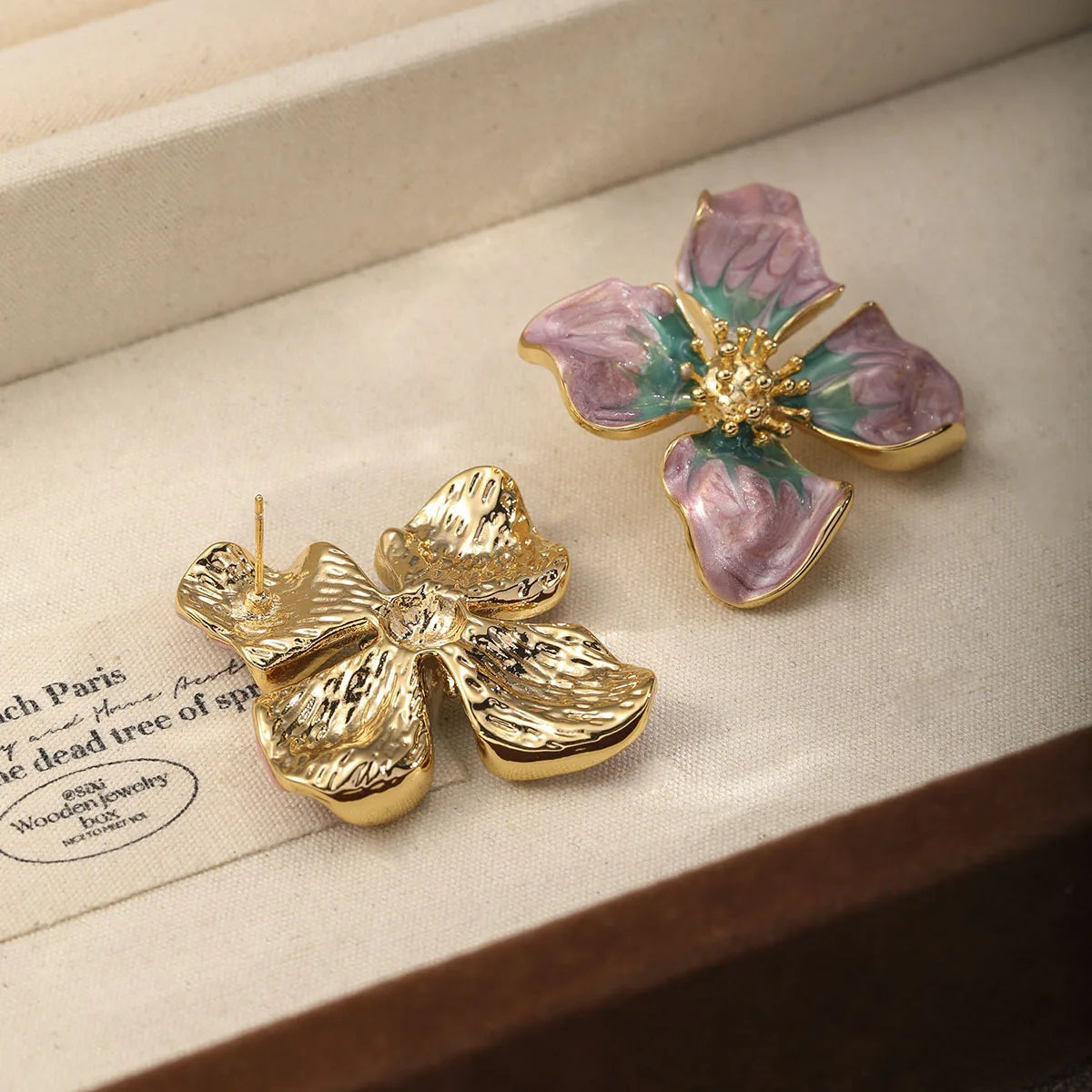 Fashion Bold Flower Boho S925 Silver Copper 18K Gold Plated Stud Earrings for Girls Trendy Jewelry for Women Ladies Wholesale