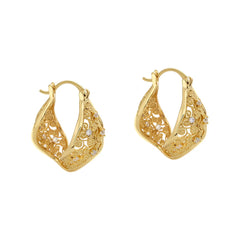 Fashionable Exquisite Earrings Women Twisted U-Shaped Hollow Set Glitter Zircon Earring Elegant Niche Design Luxury Earrings