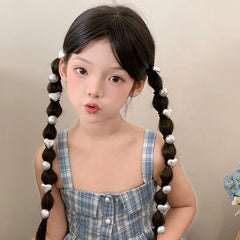 Kids Minimalistic Star Heart Circle Decorative Black Elastic Hair Ties Fashion Cute in Stock Scrunchies Accessories for Daily
