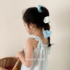 Kids Solid Color Flower Plaid Ponytail Holder Medium Hair Ties Fashion Elegant in Stock Scrunchies Accessories for Children Use