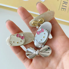Brand New Alloy Kitty Bowknot Hair Clips for Girls Kids Women Sweet Cute Fashionable Alligator Hair Accessories for Parties