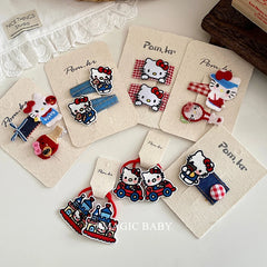 Girly Aesthetic Cat Bowknot Cartoon Small Alligator Clips Sweet Cute Fashion New Design Hairpins Accessories for Kids Children