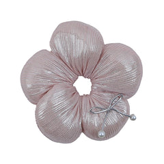 Solid Color Flower Bowknot Scunchies for Baby Girls Simple Minimalistic Elegant Hair Ties for Kids Children Hair Accessories