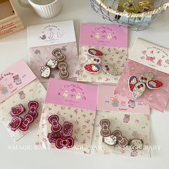 Fashion Trendy Cute Kitty Cat Hair Clips Sweet Animal Bowknot Alligators for Baby Girls for Party Hair Accessories Stock