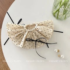 Girls' Elegant Hair Accessories French Style  Polo Dot Bowknot Hair Ring Gentle Large Hair Ties Vintage High Quality Scrunchies