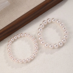 Women 10 MM 8MM 6MM Pink White Glass Pearl Bracelet Elegant Simple Mixed Order Accepted in Stock Jewelry for Female Daily Life