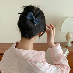 Chic Vintage Denim Hair Ties High Elastic Scrunchies for Women and Girls Stylish Simple Fashion Hair Accessories